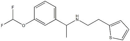 {1-[3-(difluoromethoxy)phenyl]ethyl}[2-(thiophen-2-yl)ethyl]amine Struktur