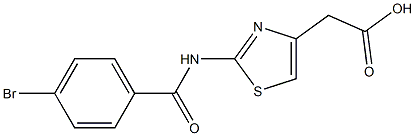 {2-[(4-bromobenzoyl)amino]-1,3-thiazol-4-yl}acetic acid Struktur