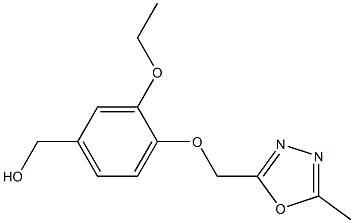 {3-ethoxy-4-[(5-methyl-1,3,4-oxadiazol-2-yl)methoxy]phenyl}methanol Struktur