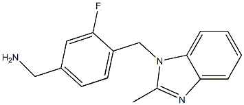 {3-fluoro-4-[(2-methyl-1H-1,3-benzodiazol-1-yl)methyl]phenyl}methanamine Struktur