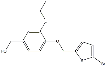 {4-[(5-bromothiophen-2-yl)methoxy]-3-ethoxyphenyl}methanol Struktur