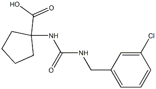 1-({[(3-chlorophenyl)methyl]carbamoyl}amino)cyclopentane-1-carboxylic acid Struktur