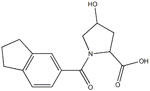 1-(2,3-dihydro-1H-inden-5-ylcarbonyl)-4-hydroxypyrrolidine-2-carboxylic acid Struktur