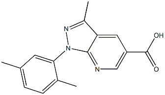 1-(2,5-dimethylphenyl)-3-methyl-1H-pyrazolo[3,4-b]pyridine-5-carboxylic acid Struktur