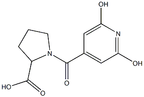 1-(2,6-dihydroxyisonicotinoyl)pyrrolidine-2-carboxylic acid Struktur