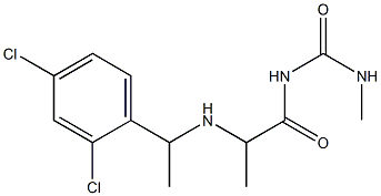 1-(2-{[1-(2,4-dichlorophenyl)ethyl]amino}propanoyl)-3-methylurea Struktur