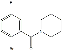 1-(2-bromo-5-fluorobenzoyl)-3-methylpiperidine Struktur