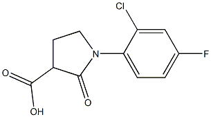 1-(2-chloro-4-fluorophenyl)-2-oxopyrrolidine-3-carboxylic acid Struktur