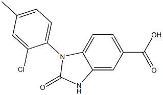 1-(2-chloro-4-methylphenyl)-2-oxo-2,3-dihydro-1H-1,3-benzodiazole-5-carboxylic acid Struktur