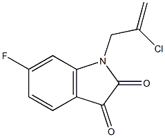 1-(2-chloroprop-2-en-1-yl)-6-fluoro-2,3-dihydro-1H-indole-2,3-dione Struktur