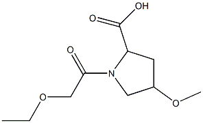 1-(2-ethoxyacetyl)-4-methoxypyrrolidine-2-carboxylic acid Struktur