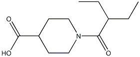 1-(2-ethylbutanoyl)piperidine-4-carboxylic acid Struktur