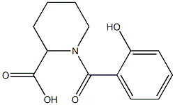 1-(2-hydroxybenzoyl)piperidine-2-carboxylic acid Struktur