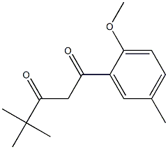 1-(2-methoxy-5-methylphenyl)-4,4-dimethylpentane-1,3-dione Struktur