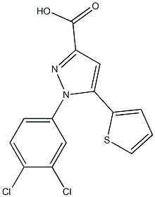 1-(3,4-dichlorophenyl)-5-(thiophen-2-yl)-1H-pyrazole-3-carboxylic acid Struktur