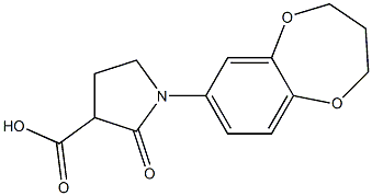 1-(3,4-dihydro-2H-1,5-benzodioxepin-7-yl)-2-oxopyrrolidine-3-carboxylic acid Struktur