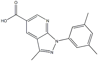 1-(3,5-dimethylphenyl)-3-methyl-1H-pyrazolo[3,4-b]pyridine-5-carboxylic acid Struktur