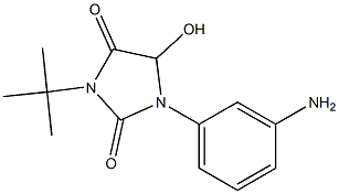 1-(3-aminophenyl)-3-tert-butyl-5-hydroxyimidazolidine-2,4-dione Struktur