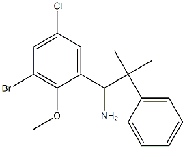 1-(3-bromo-5-chloro-2-methoxyphenyl)-2-methyl-2-phenylpropan-1-amine Struktur