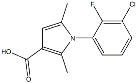 1-(3-chloro-2-fluorophenyl)-2,5-dimethyl-1H-pyrrole-3-carboxylic acid Struktur