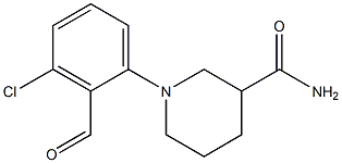 1-(3-chloro-2-formylphenyl)piperidine-3-carboxamide Struktur