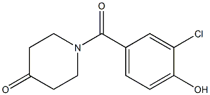 1-(3-chloro-4-hydroxybenzoyl)piperidin-4-one Struktur