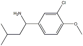 1-(3-chloro-4-methoxyphenyl)-3-methylbutan-1-amine Struktur