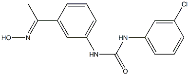 1-(3-chlorophenyl)-3-{3-[1-(hydroxyimino)ethyl]phenyl}urea Struktur