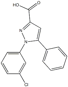 1-(3-chlorophenyl)-5-phenyl-1H-pyrazole-3-carboxylic acid Struktur