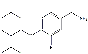 1-(3-fluoro-4-{[5-methyl-2-(propan-2-yl)cyclohexyl]oxy}phenyl)ethan-1-amine Struktur