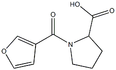 1-(3-furoyl)pyrrolidine-2-carboxylic acid Struktur