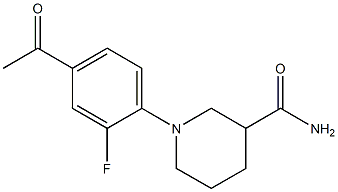 1-(4-acetyl-2-fluorophenyl)piperidine-3-carboxamide Struktur