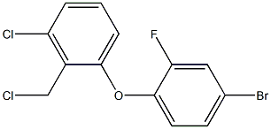 1-(4-bromo-2-fluorophenoxy)-3-chloro-2-(chloromethyl)benzene Struktur