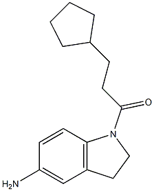 1-(5-amino-2,3-dihydro-1H-indol-1-yl)-3-cyclopentylpropan-1-one Struktur