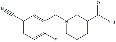 1-(5-cyano-2-fluorobenzyl)piperidine-3-carboxamide Struktur