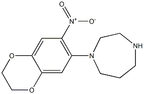 1-(7-nitro-2,3-dihydro-1,4-benzodioxin-6-yl)-1,4-diazepane Struktur