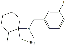 1-(aminomethyl)-N-[(3-fluorophenyl)methyl]-N,2-dimethylcyclohexan-1-amine Struktur