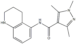 1,3,5-trimethyl-N-(1,2,3,4-tetrahydroquinolin-5-yl)-1H-pyrazole-4-carboxamide Struktur