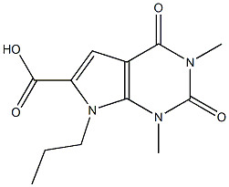 1,3-dimethyl-2,4-dioxo-7-propyl-1H,2H,3H,4H,7H-pyrrolo[2,3-d]pyrimidine-6-carboxylic acid Struktur