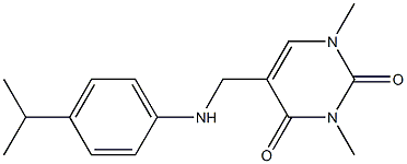 1,3-dimethyl-5-({[4-(propan-2-yl)phenyl]amino}methyl)-1,2,3,4-tetrahydropyrimidine-2,4-dione Struktur