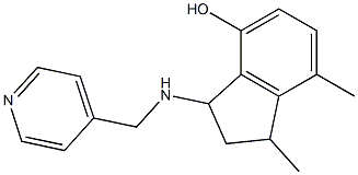 1,7-dimethyl-3-[(pyridin-4-ylmethyl)amino]-2,3-dihydro-1H-inden-4-ol Struktur