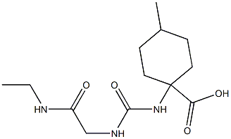 1-[({[2-(ethylamino)-2-oxoethyl]amino}carbonyl)amino]-4-methylcyclohexanecarboxylic acid Struktur