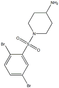 1-[(2,5-dibromobenzene)sulfonyl]piperidin-4-amine Struktur