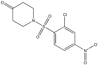 1-[(2-chloro-4-nitrobenzene)sulfonyl]piperidin-4-one Struktur