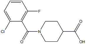 1-[(2-chloro-6-fluorophenyl)carbonyl]piperidine-4-carboxylic acid Struktur