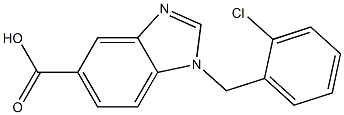 1-[(2-chlorophenyl)methyl]-1H-1,3-benzodiazole-5-carboxylic acid Struktur