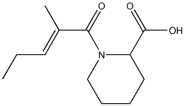 1-[(2E)-2-methylpent-2-enoyl]piperidine-2-carboxylic acid Struktur