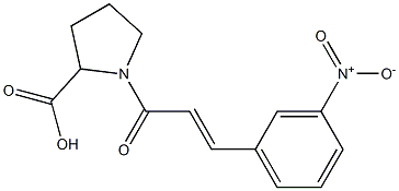 1-[(2E)-3-(3-nitrophenyl)prop-2-enoyl]pyrrolidine-2-carboxylic acid Struktur