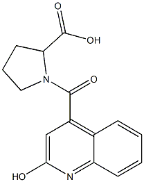 1-[(2-hydroxyquinolin-4-yl)carbonyl]pyrrolidine-2-carboxylic acid Struktur