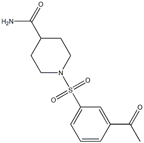 1-[(3-acetylbenzene)sulfonyl]piperidine-4-carboxamide Struktur